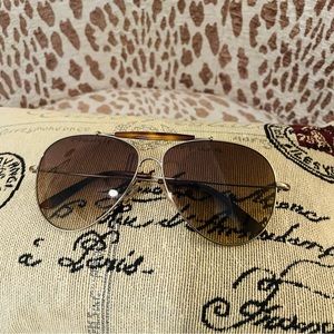Valentino Aviator style sunglasses light gold-brown